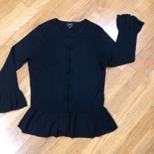 Black peplum cardigan